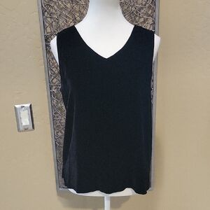 David Dart Velvet Black V-Neck Tank Top